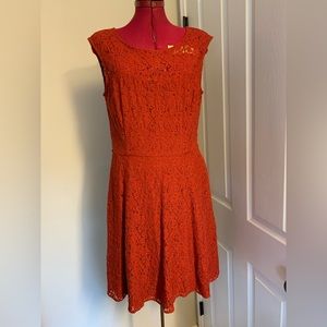 White House Black Market Red Lace Dress Size 12